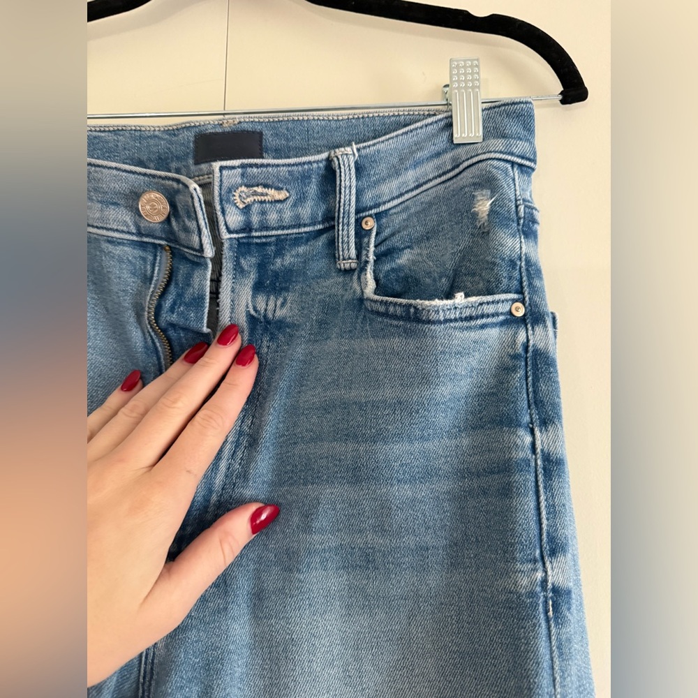 MOTHER high waisted rider ankle fray jeans - Picture 3 of 9